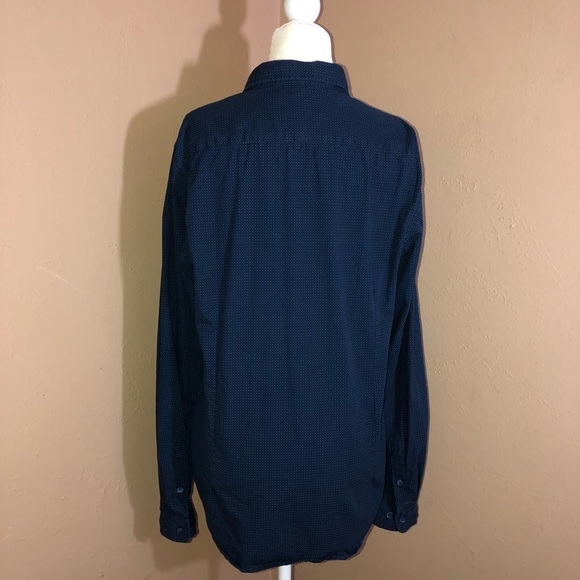 DENIM & FLOWER Tiny Dots Print Button Down Long Sleeve Shirt Size M - Picture 6 of 8